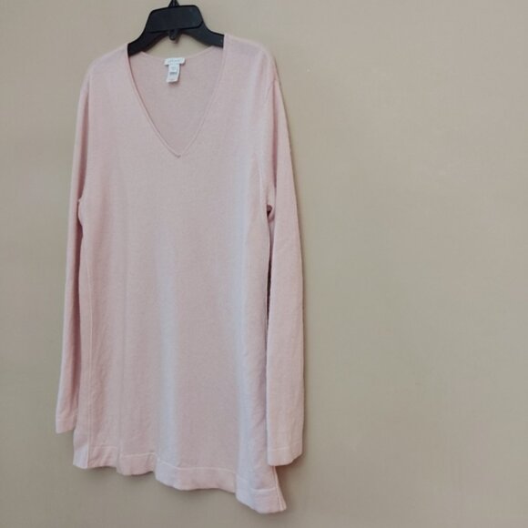 J.Jill Cashmere V Neck light pink oversized sweater Size Medium - Picture 3 of 6